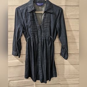 Women's Miley Cyrus Max Azria Long Sleeve Button Up Top - Indigo - Size Large